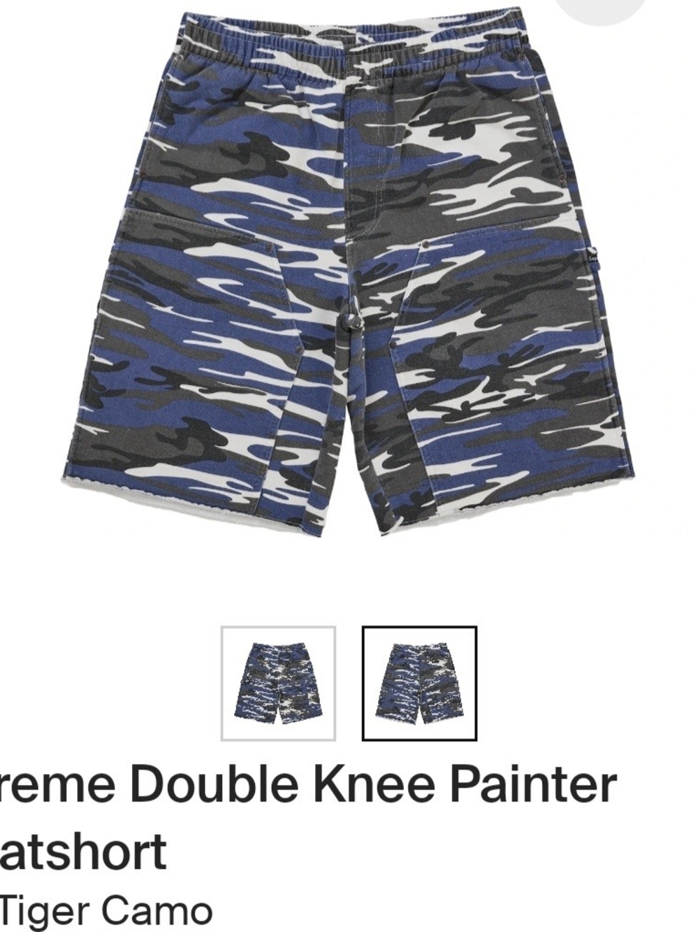 SUPREME Blue & Gray Tiger Camo Painter Shorts